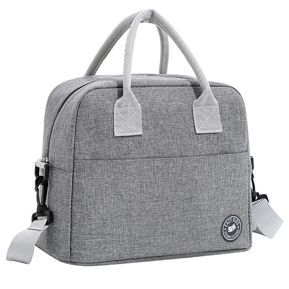 Eazy Kids - 4 Compartment Bento Lunch Box w/ Insulated Lunch Bag & Water Bottle 750ml – Urban Grey