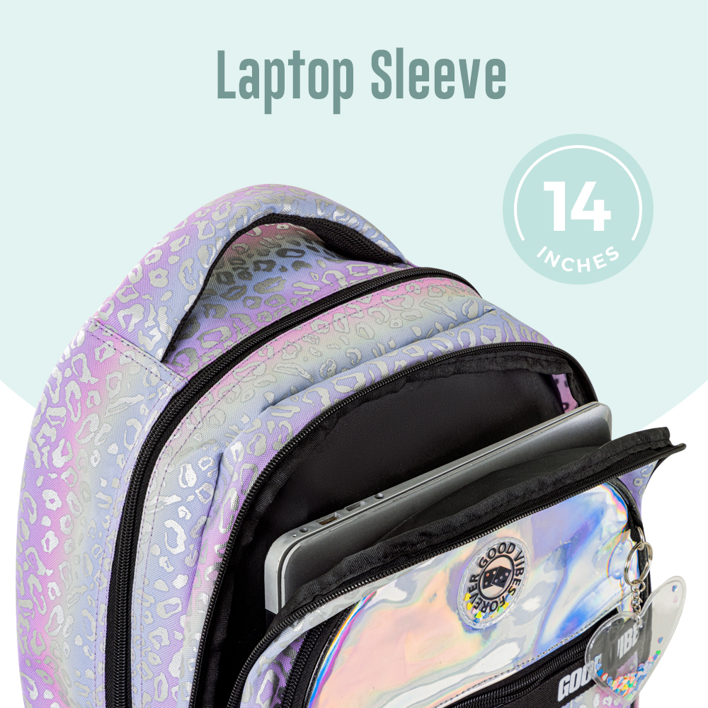 Eazy Kids – Good Vibes School Bag Set w/ Insulated Spray Water Bottle – Silver