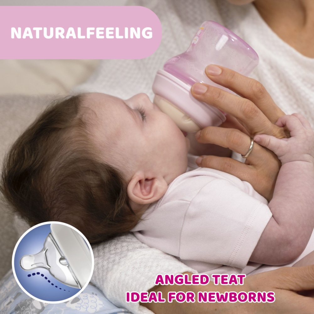 Chicco - NaturalFeeling Bottle 250ml Medium Flow 2m+ Silicone - Neutral
