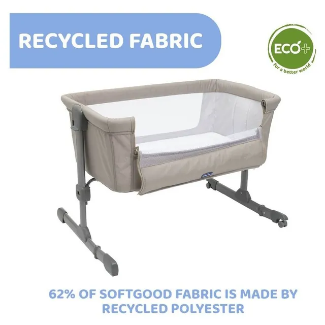 Chicco – Next2Me Essential Co-sleeping Crib, Mesh Side, Adjustable Height, Wheels – Dune Re_Lux