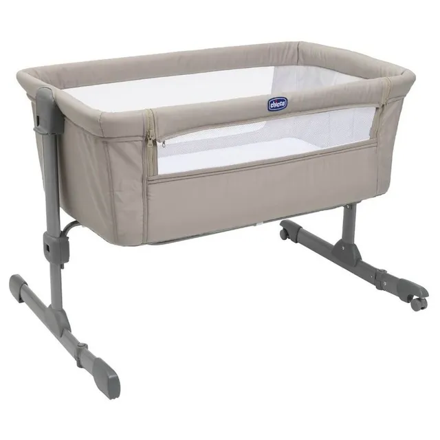 Chicco - Next2Me Essential Co-sleeping Crib, Mesh Side, Adjustable Height, Wheels - Dune Re_Lux