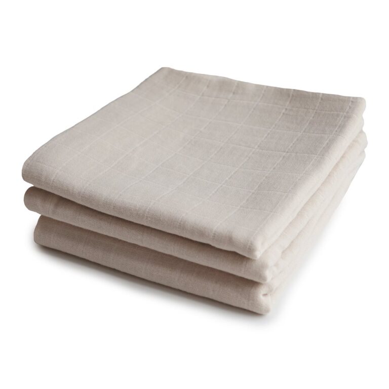 Mushie - Muslin Cloth 3-pack Fog