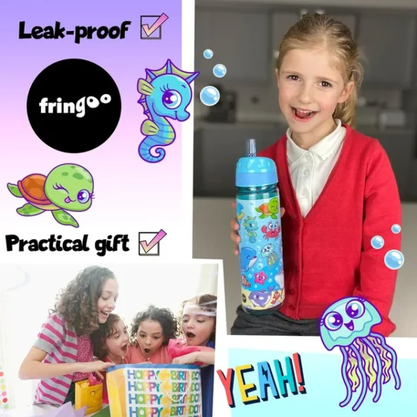 Fringoo – Straw Bottle 650ml – Gaming Faces