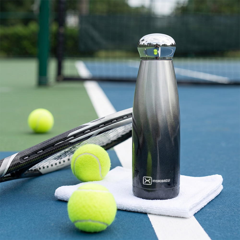 Hydrobrew - Double Wall Stainless Steel Water Bottle 420ml – Leakproof Insulated Bottle, Graphite Glow