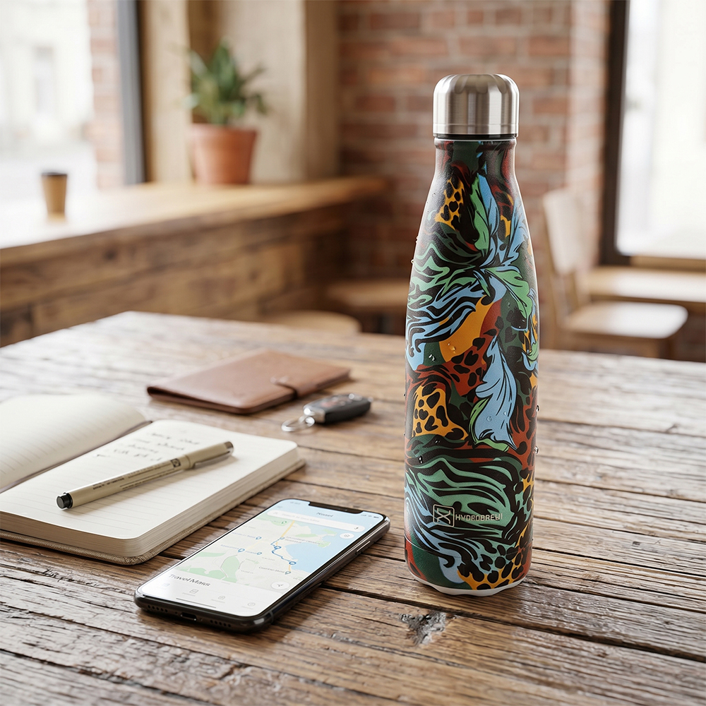 Hydrobrew - Double wall Stainless Steel Water Bottle 500ML  - Wild Tropic