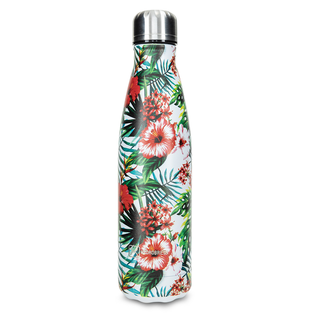 Hydrobrew - Double wall Stainless Steel Water Bottle 500ML  - Tropical Hibiscus