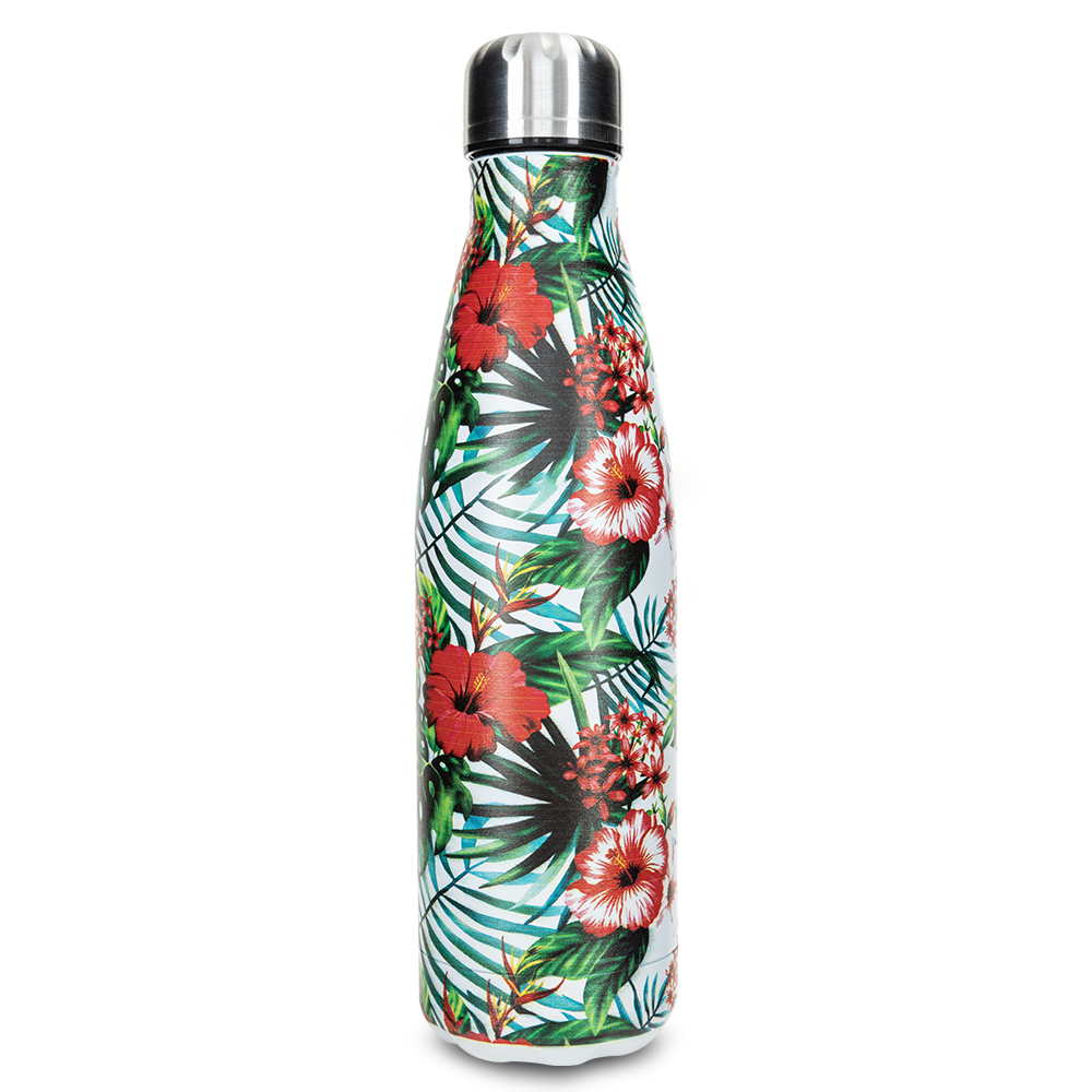 Hydrobrew – Double wall Stainless Steel Water Bottle 500ML  – Tropical Hibiscus