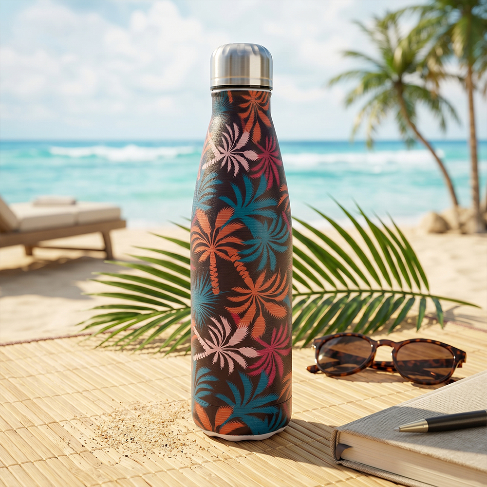 Hydrobrew -  Double wall Stainless Steel Water Bottle 500ML  - Midnight Tropics