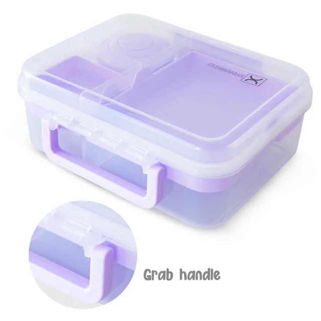 Hydrobrew – 5 Compartment Bento Lunch Box & Stainless Steel Water Bottle – Purple – 500 ml