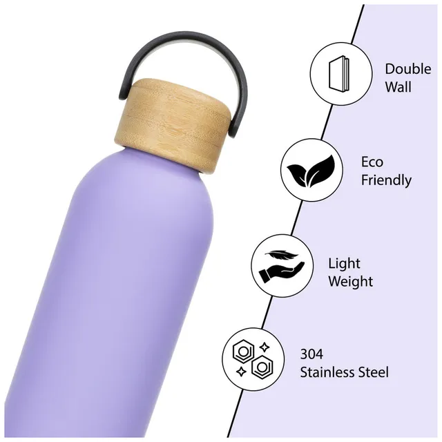 Hydrobrew – 5 Compartment Bento Lunch Box & Stainless Steel Water Bottle – Purple – 500 ml