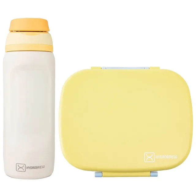 Hydrobrew - 5 Compartment Smart Serve Bento Lunch Box With Stainless Steel Water Bottle - 1000 ml