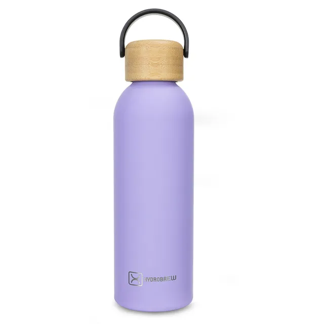 Hydrobrew - Smart Serve 3-Compartment Bento Lunch Box 980ml & Double Wall Stainless Steel Water Bottle 500ml – Purple