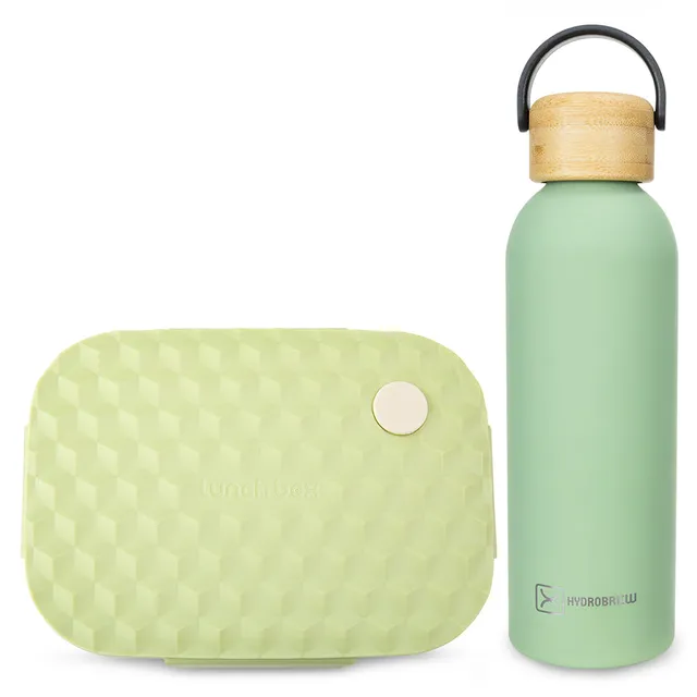 Hydrobrew - Smart Serve 980ml Bento Lunch Box & Double Wall Stainless Steel Water Bottle 500ml – Sage Diamond