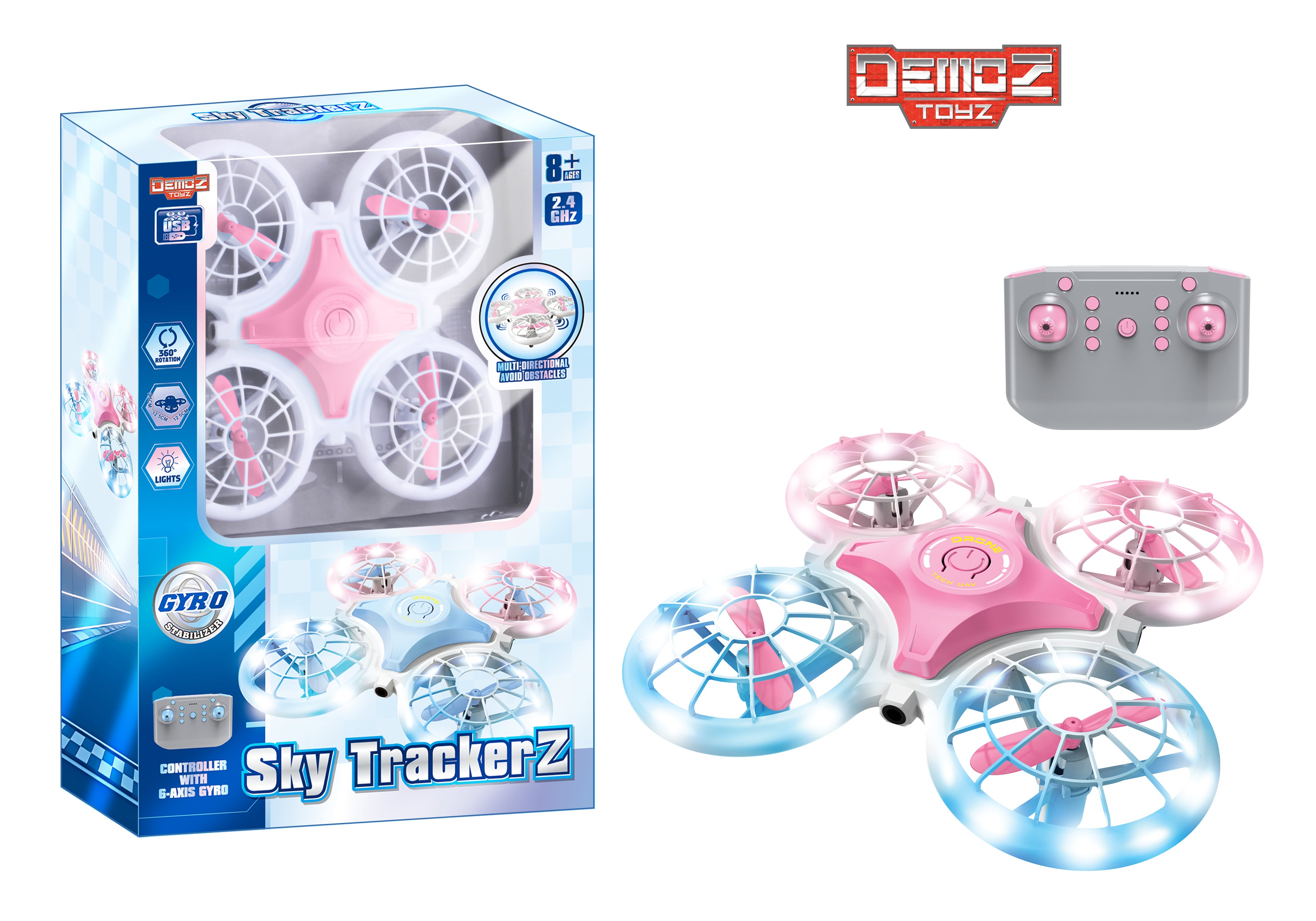 Demoz Rc Sky Trackerz 2.4G light Pink  Battery Operated
