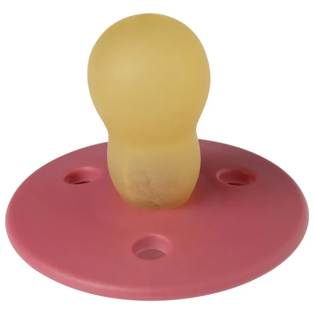 Mininor - Round Pacifier Latex 6M - Rhubarb