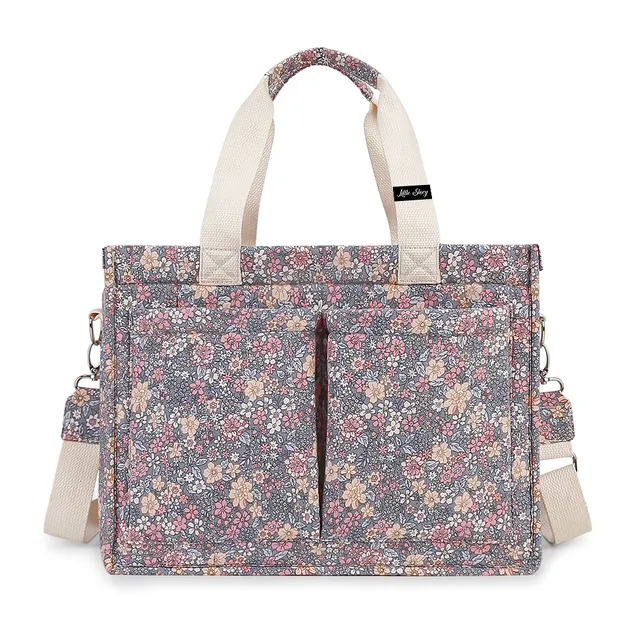 Little Story - Meadow Diaper Bag with Stroller Straps - Grey
