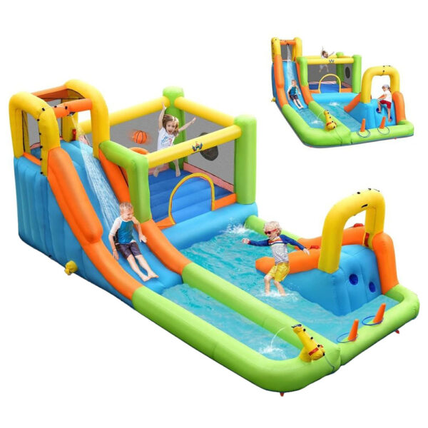 MYTS – Exciting Water Adventure Inflatable Playhouse With Slide And Splash Pool
