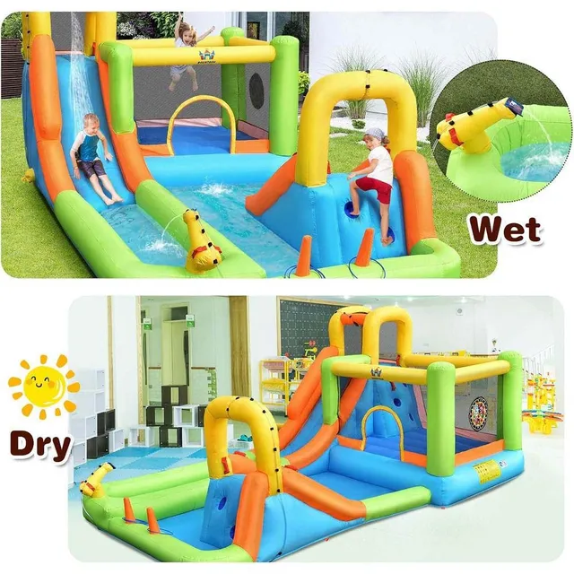 MYTS - Exciting Water Adventure Inflatable Playhouse With Slide And Splash Pool