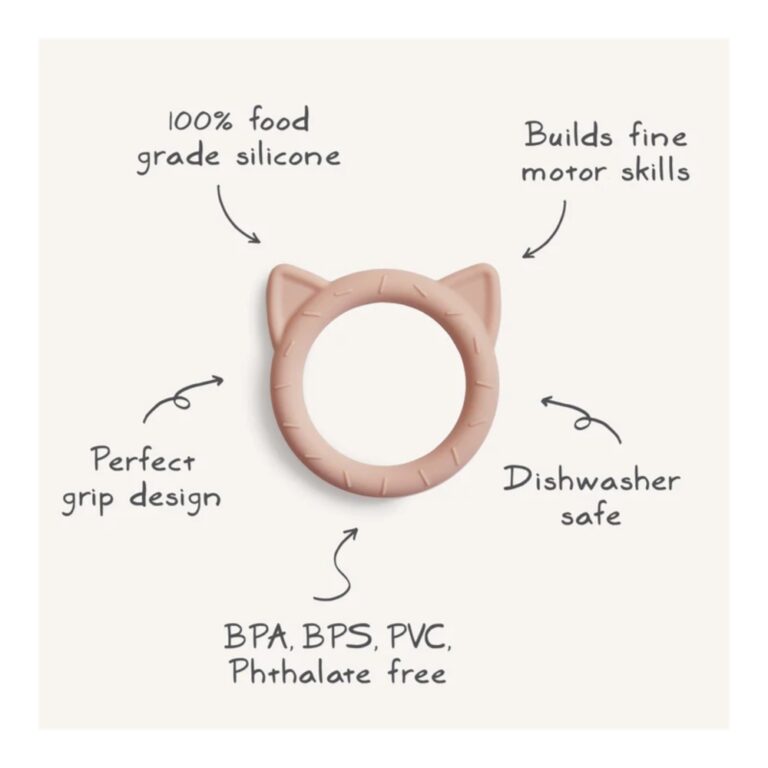 Mushie - Teether Cat Blush