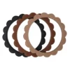 Mushie – Flower Bracelet 3-Pack Black/Caramel/Natural