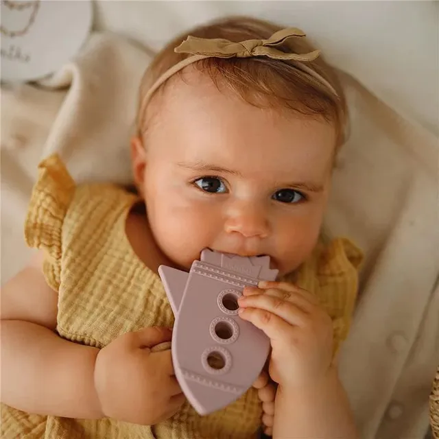 Mushie - Teether Rocket Soft Lilac