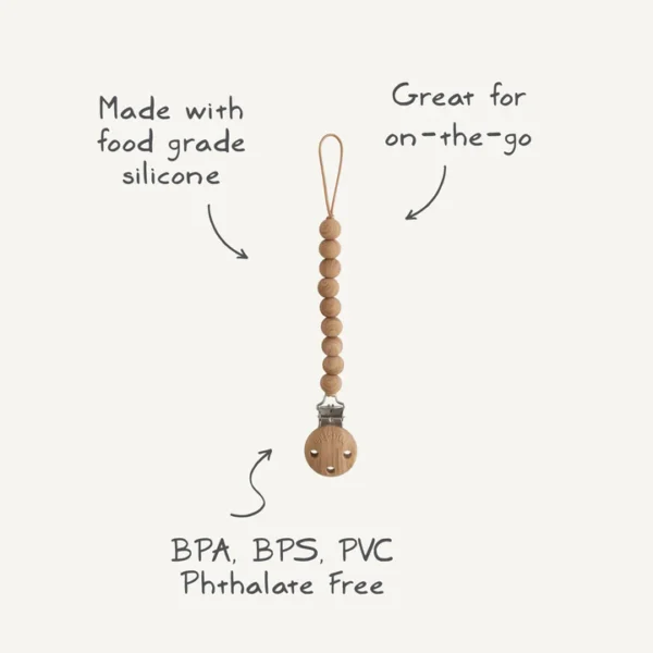 Mushie – Silicone Pacifier Clip Hera – Sage