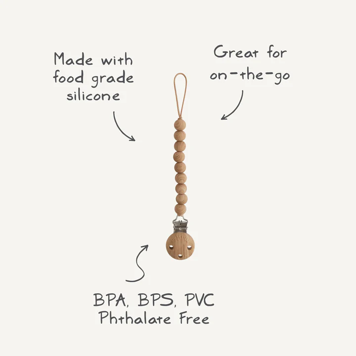 Mushie - Silicone Pacifier Clip Hera - Sage