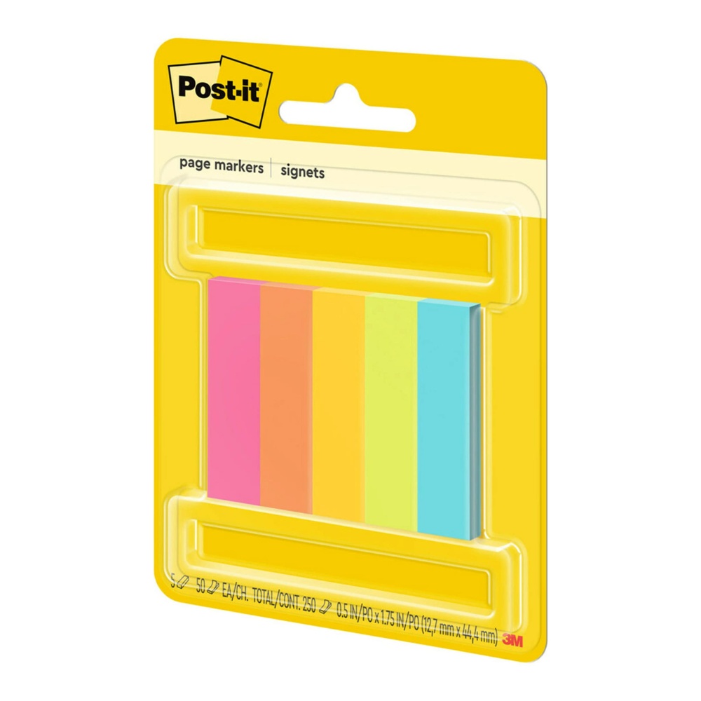 Post It Page Markers Assorted Colors 5 Count