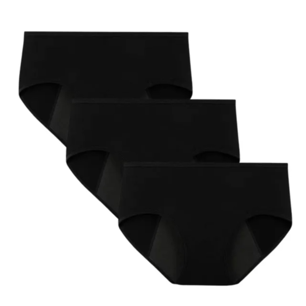 TUMMY - Full Coverage Period Panty - Black - Pack of 3_XXL