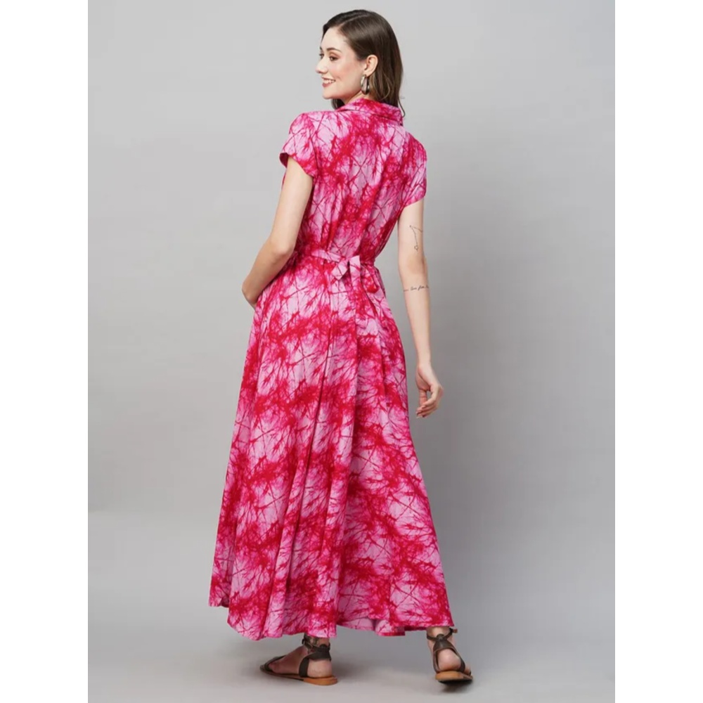 TUMMY – Women’s Rayon Maternity & Nursing Dress – Pink_L