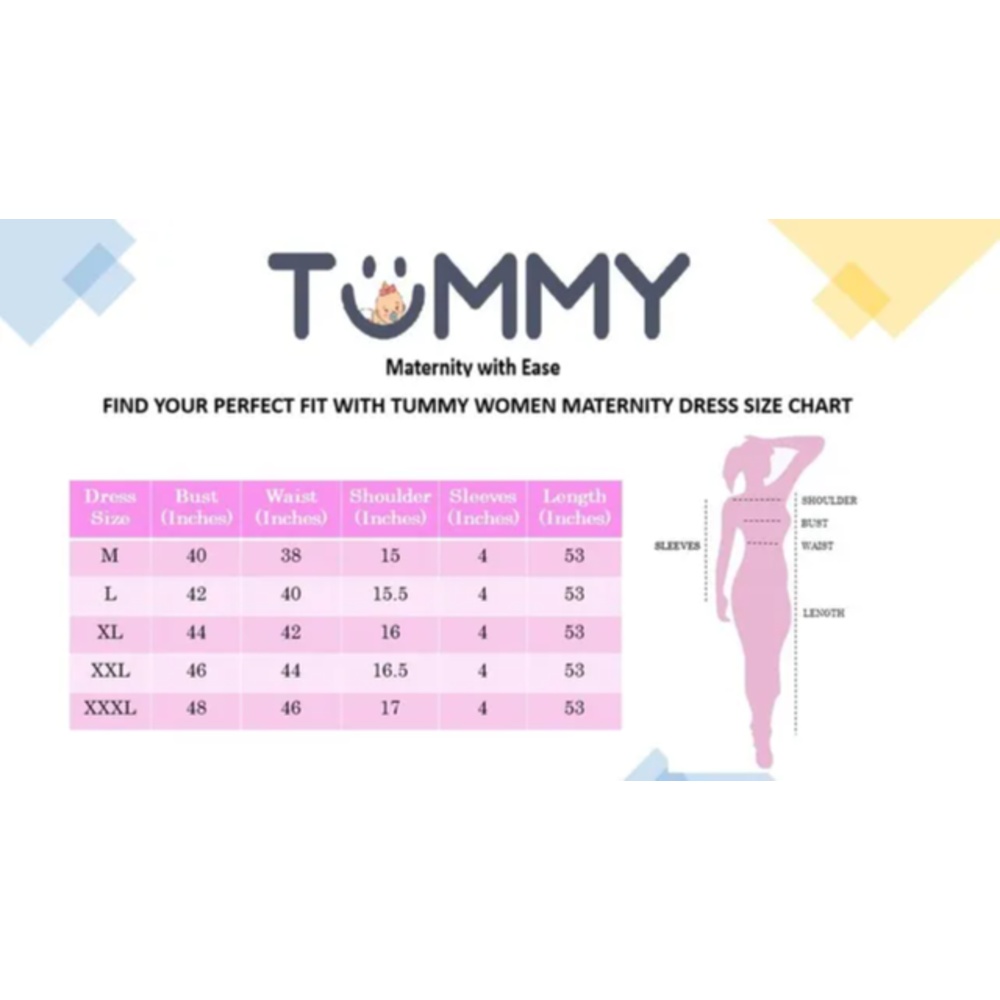 TUMMY – Women’s Rayon Maternity & Nursing Dress – Pink_L