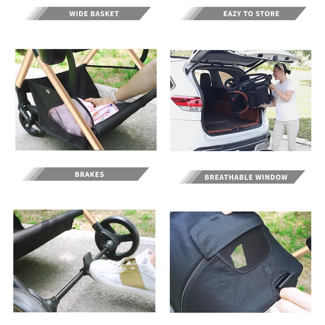 Teknum – Stroll 1 Reversible Travel Stroller – Gold