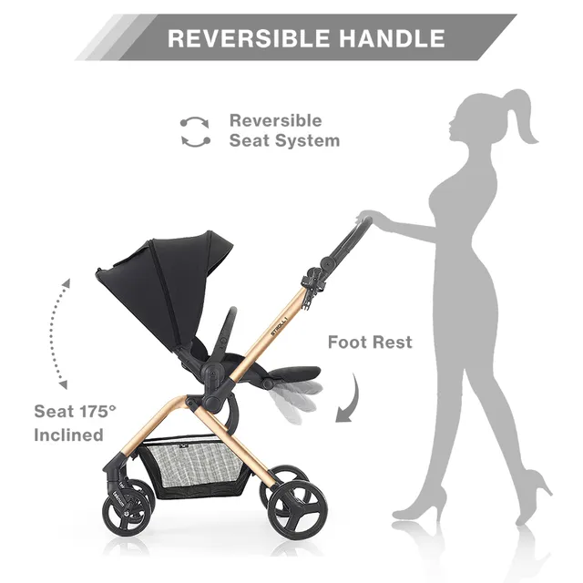 Teknum – Stroll 1 Reversible Travel Stroller – Gold