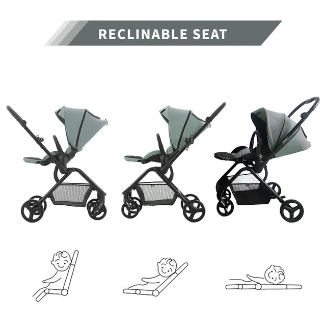 Teknum - Stroll- 1 Reversible Travel Stroller - Olive Green