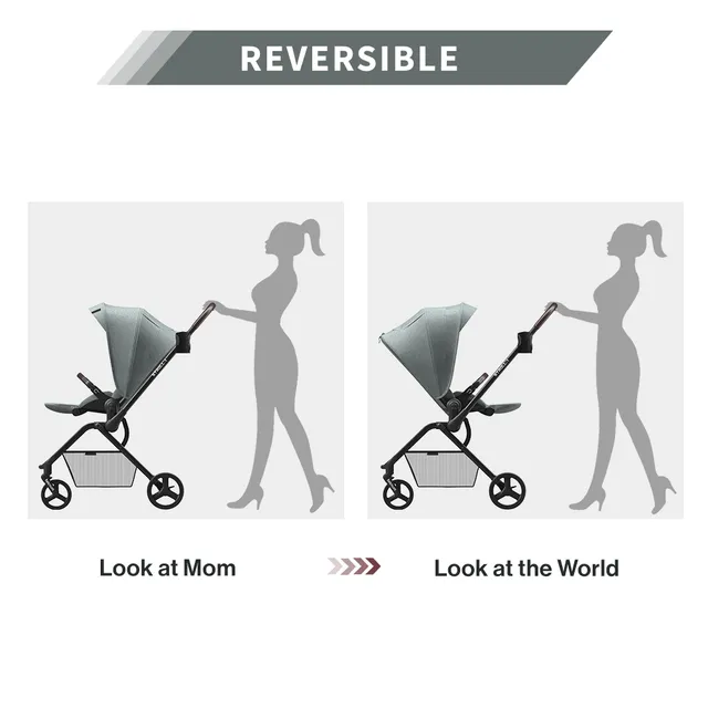 Teknum – Stroll- 1 Reversible Travel Stroller – Olive Green