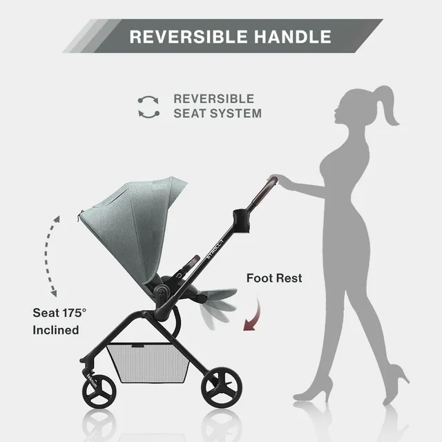 Teknum – Stroll- 1 Reversible Travel Stroller – Olive Green