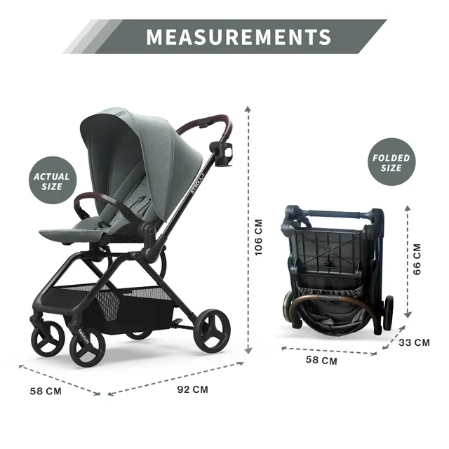 Teknum – Stroll- 1 Reversible Travel Stroller – Olive Green