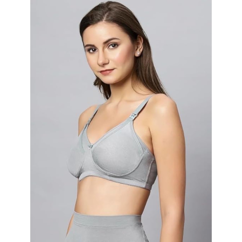Tummy - 2pc-Set - Bamboo Cotton Maternity Nursing Bra - Grey_L-XL