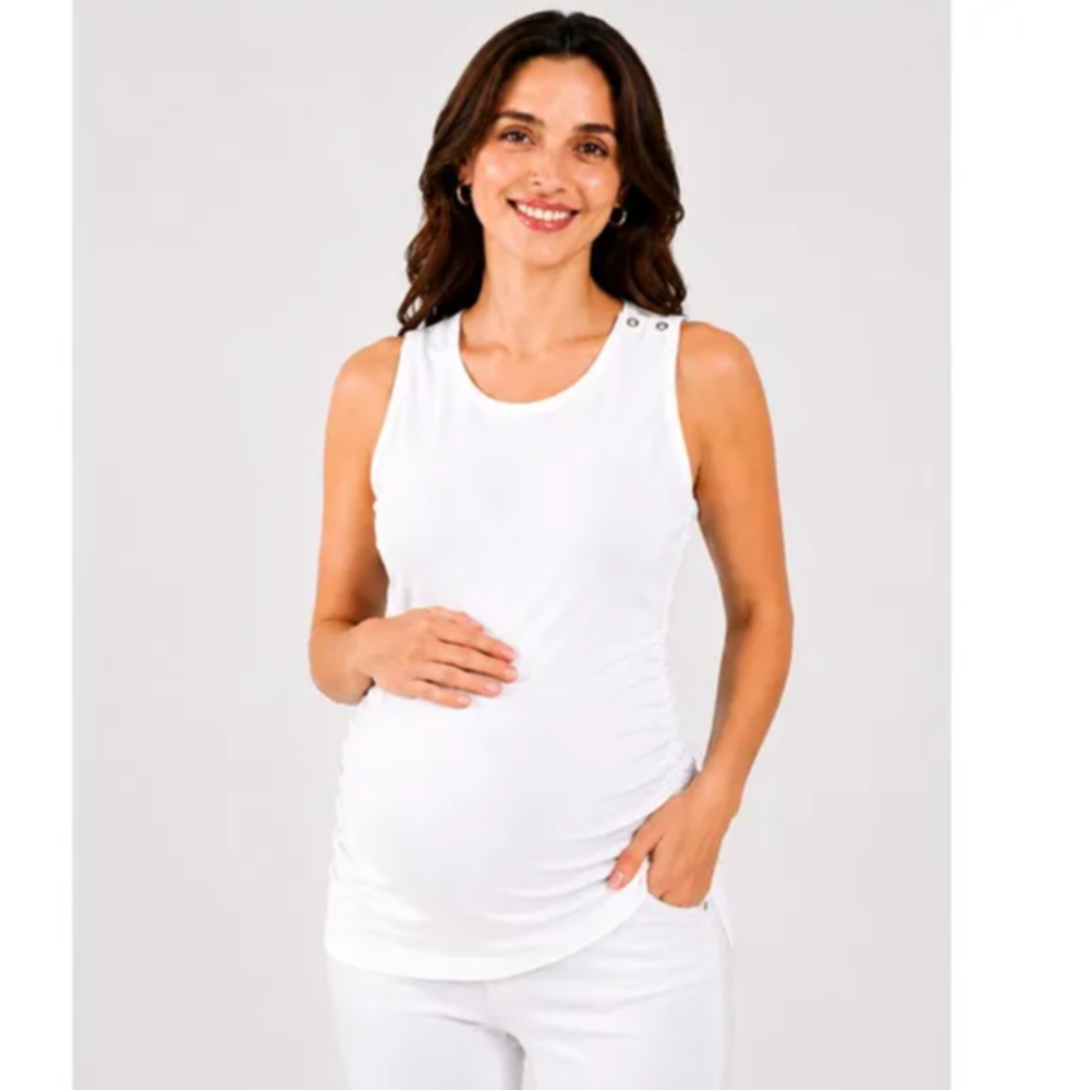 Tummy - 3pc-Set - Maternity Nursing Tank Top - Blue/Black/White_XL
