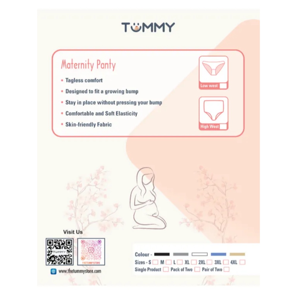Tummy - Bamboo Cotton High Waist Maternity Panty - Pink_3XL-4XL