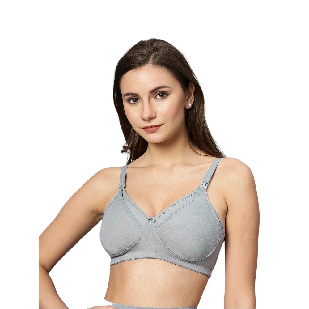 Tummy - Bamboo Cotton Maternity Nursing Bra - Grey_L-XL
