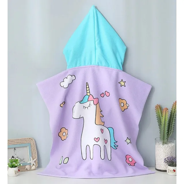 UKR - Kids Hooded Towel 60x120 Unicorn - Pink