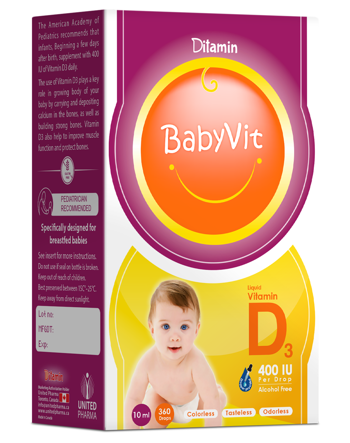 Ditamin 400 Babyvit Liquid Vitamin D3 400IU/Drop 10ml