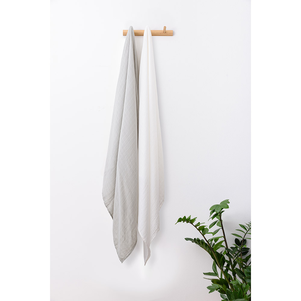 Anvi Baby – Organic Bamboo Swaddle Pack of 2 – Overcast
