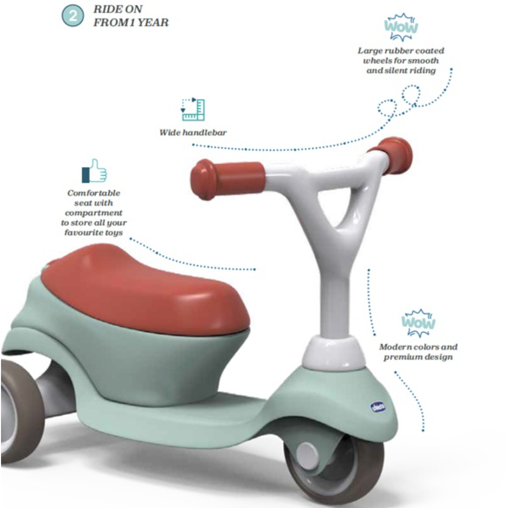 Chicco - 2in1 Evolutive Scooter 1-4y, Multicolor