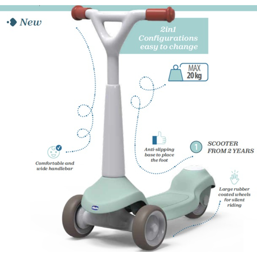 Chicco - 2in1 Evolutive Scooter 1-4y, Multicolor