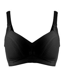 Tummy - Bamboo Cotton Maternity Nursing Bra - Black_L-XL