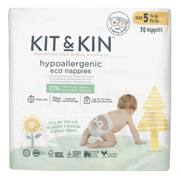 Kit & Kin – Eco Diapers Size 5 11+kg 120pcs Pack Of 4