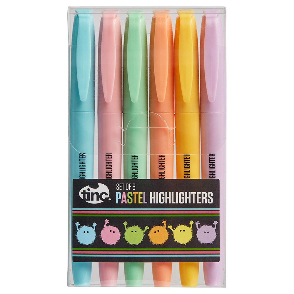 Tinc - Set of 6 pastel hi-lighters
