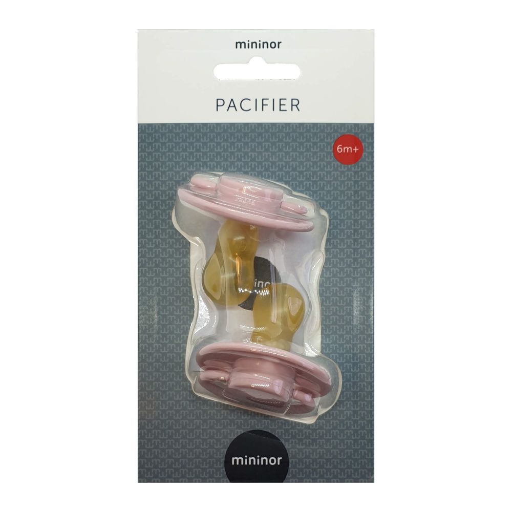 Mininor – Round Pacifier Latex 6M – Rose – 2pcs
